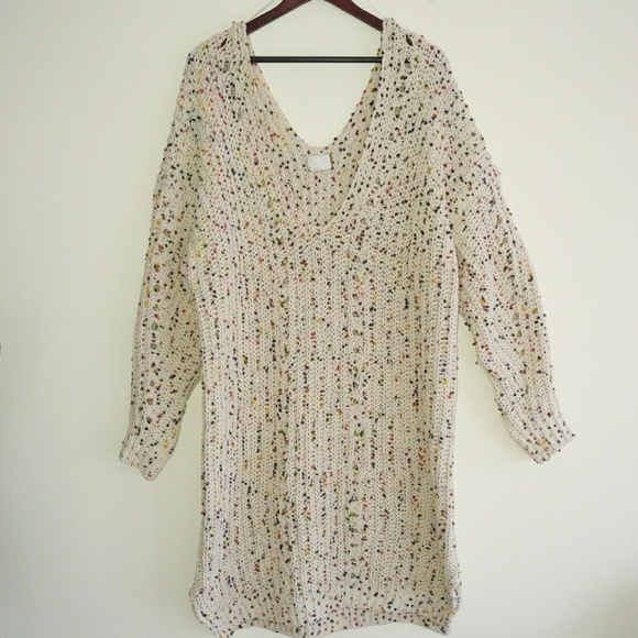 LAST 1! POL Confetti Sweater Dress Soft Chenille V Neck - Picture 4 of 8
